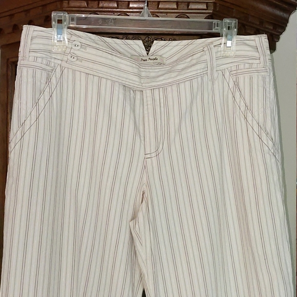 Free People Wide Leg Pinstripe Pants - Picture 4 of 14